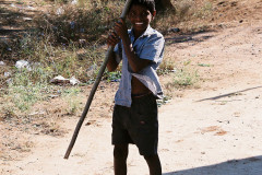 Child playing in rural village in centeral India